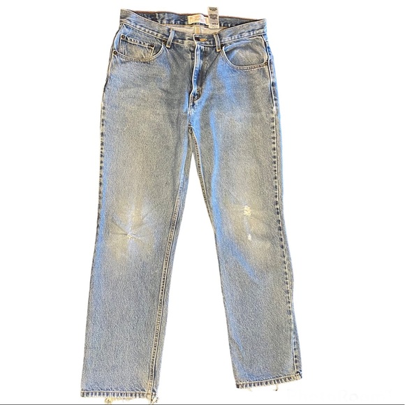 Vintage Levi Strauss Signature W33 Regular Fit Light Jean Naturally Distressed - Picture 3 of 9